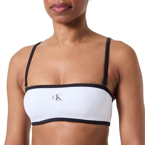 Calvin Klein Damen Bandeau Bikinioberteil Bandeau Retro, Weiß (Pvh Classic White), L von Calvin Klein