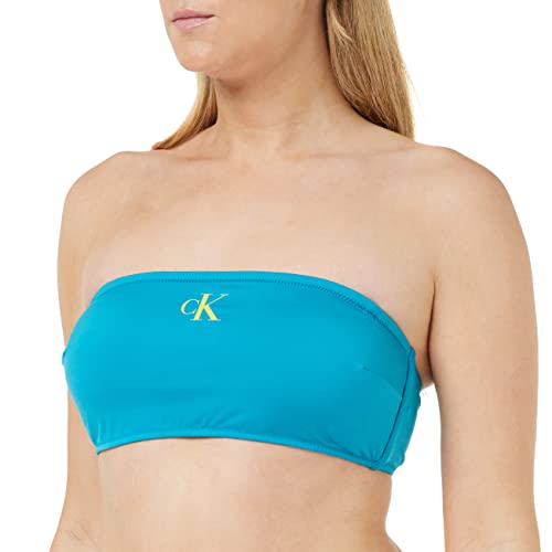 Calvin Klein Damen Bandeau Bikinioberteil Gepolstert, Blau (Clear Turquoise), M von Calvin Klein