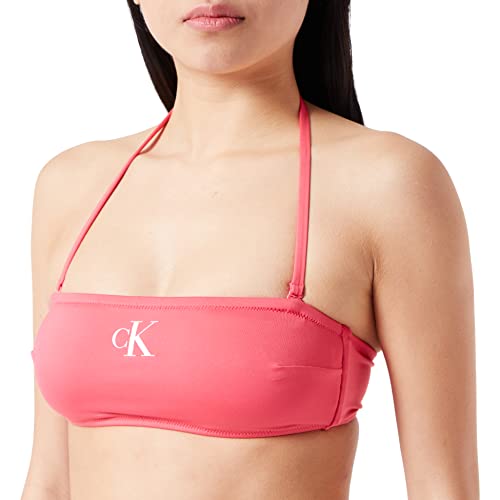 Calvin Klein Damen Bandeau Bikinioberteil Gepolstert, Rosa (Pink Flash), M von Calvin Klein