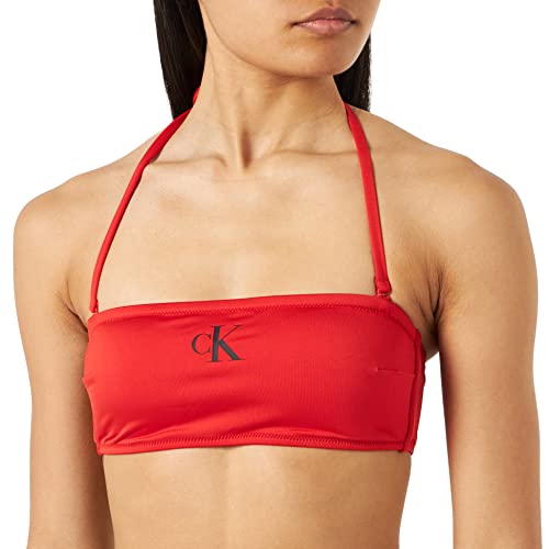 Calvin Klein Damen Bandeau Bikinioberteil Gepolstert, Rot (Cajun Red), XS von Calvin Klein