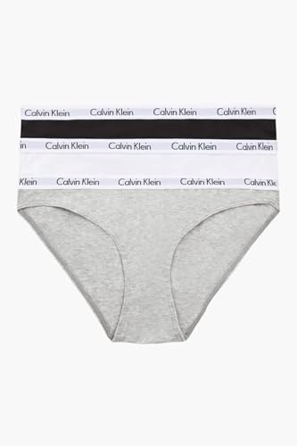 Calvin Klein Damen Bikini 3PK Bikinihöschen, Black/Grey/White, 46 von Calvin Klein