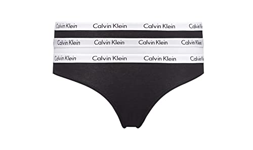 Calvin Klein Damen 3er Pack Slips Bikini Form mit Stretch, Mehrfarbig (Black/White/Black), L von Calvin Klein Jeans