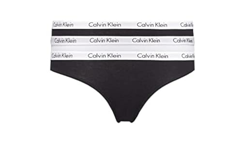 Calvin Klein Damen 3er Pack Slips Bikini Form mit Stretch, Mehrfarbig (Black/White/Black), XL von Calvin Klein Jeans