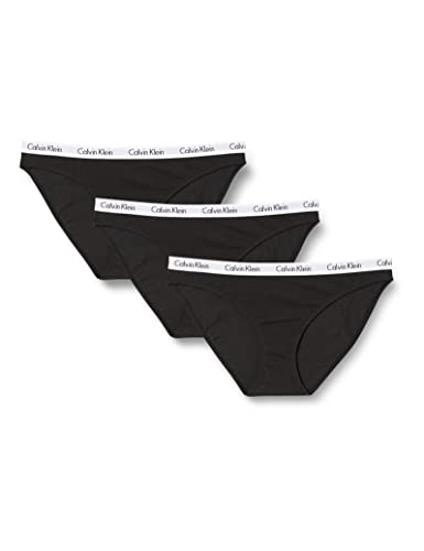 Calvin Klein Damen 3er Pack Slips Bikini Form mit Stretch, Schwarz (Black), XL von Calvin Klein Jeans