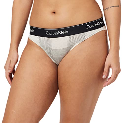 Calvin Klein Damen 0000F3787A Bikini Hose, Beige (Textured Plaid_Oatmeal), M von Calvin Klein Jeans