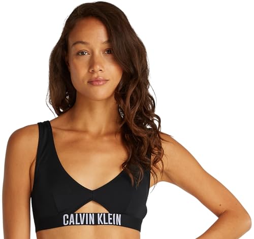 Calvin Klein Damen Bikini Oberteil Bralette mit Cut-Out, Schwarz (Pvh Black), M von Calvin Klein
