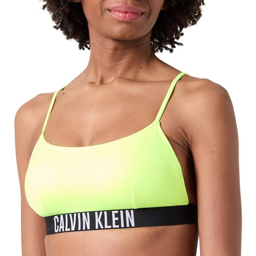 Calvin Klein Damen Bikini Oberteil Bralette ohne Bügel, Grün (Citrust Burst), S von Calvin Klein