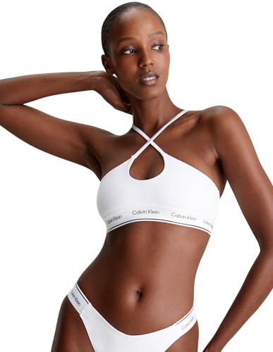 Calvin Klein Damen Bikini Oberteil Halter Bralette ohne Bügel, Weiß (Pvh Classic White), M von Calvin Klein