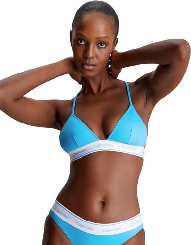 Calvin Klein Damen Bikini Oberteil Triangel CK Meta Legacy ohne Bügel, Blau (Malibu Blue), M von Calvin Klein