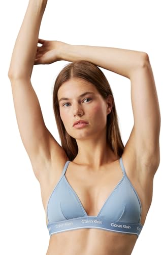 Calvin Klein Damen Bikini Oberteil Triangel Triangle-Rp Logobund, Blau (Faded Denim), L von Calvin Klein