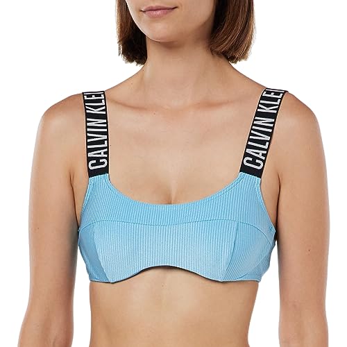 Calvin Klein Damen Bikini Oberteil mit Bügel, Blau (Blue Tide), M von Calvin Klein