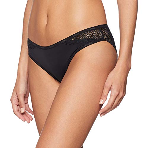 Calvin Klein Damen Slip Bikini Form mit Stretch und Spitze, Schwarz (Black), XS von Calvin Klein