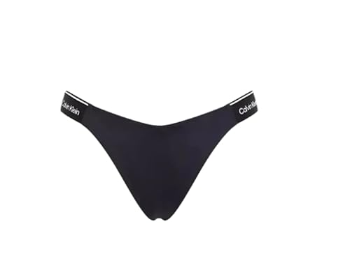 Calvin Klein Damen Bikinihose Delta Bikini mit Logobund, Schwarz (Pvh Black), L von Calvin Klein