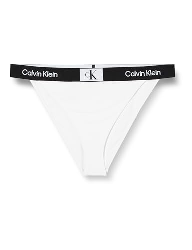 Calvin Klein Damen Bikinihose High Rise Cheeky Bikini High Waist, Weiß (Pvh Classic White), L von Calvin Klein