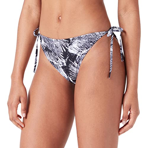 Calvin Klein Damen Bikinihose Seitliche Schnürung Sport, Mehrfarbig (Ip Palm Collage Black Aop), L von Calvin Klein