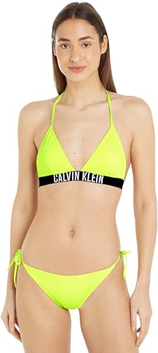 Calvin Klein Damen Bikinihose Seitliche Schnürung String Side Tie Sport, Grün (Citrust Burst), XL von Calvin Klein