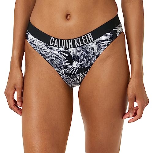 Calvin Klein Damen Bikinihose Sport, Mehrfarbig (Ip Palm Collage Black Aop), L von Calvin Klein