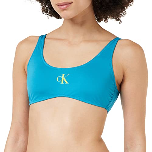 Calvin Klein Damen Bikinitop Bralette Gepolstert, Blau (Clear Turquoise), L von Calvin Klein