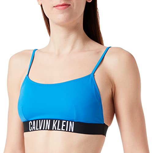 Calvin Klein Damen Bikinitop Bralette Gepolstert, Blau (Dynamic Blue), L von Calvin Klein