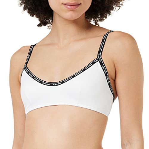 Calvin Klein Damen Bikinitop Bralette Gepolstert, Weiß (PVH Classic White), L von Calvin Klein