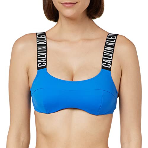 Calvin Klein Damen Bikinitop Bralette Ungepolstert, Blau (Dynamic Blue), L von Calvin Klein