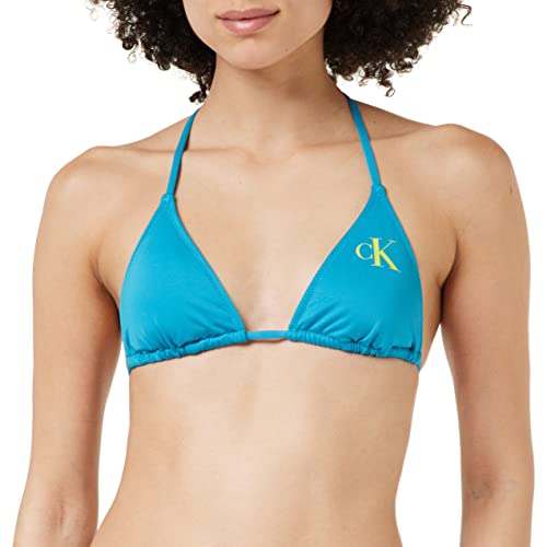 Calvin Klein Damen Bikinitop Triangel Gepolstert, Blau (Clear Turquoise), 3XL von Calvin Klein