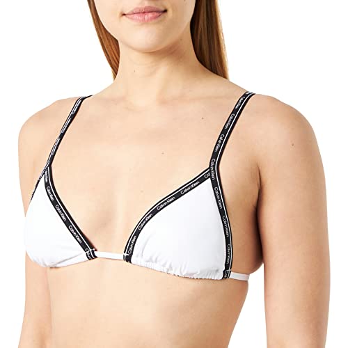 Calvin Klein Damen Bikinitop Triangel Gepolstert, Weiß (PVH Classic White), L von Calvin Klein