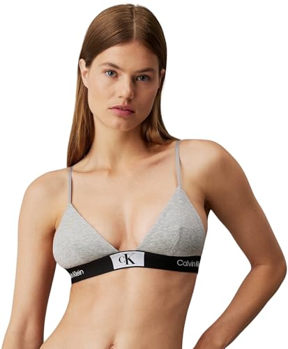 Calvin Klein Damen Bikini Oberteil Triangel Weiche Cups, Grau (Grey Heather), XS von Calvin Klein