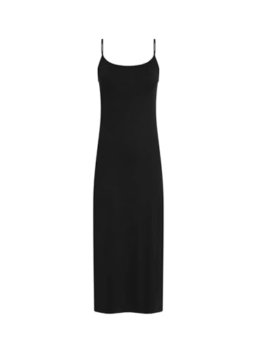 Calvin Klein Damen Bodycon Kleid Logo Elastic Strappy Slim Fit, Schwarz (Ck Black), L von Calvin Klein