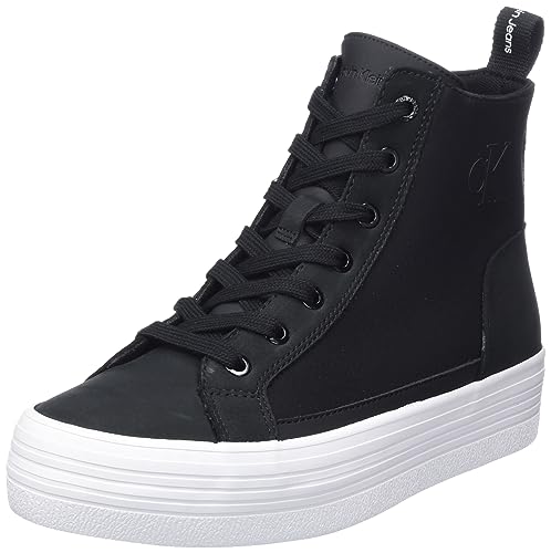 Calvin Klein Jeans Damen Vulcanized Sneaker Bold Mid Flatform Laceup Schuhe, Schwarz (Black/Bright White), 41 von Calvin Klein