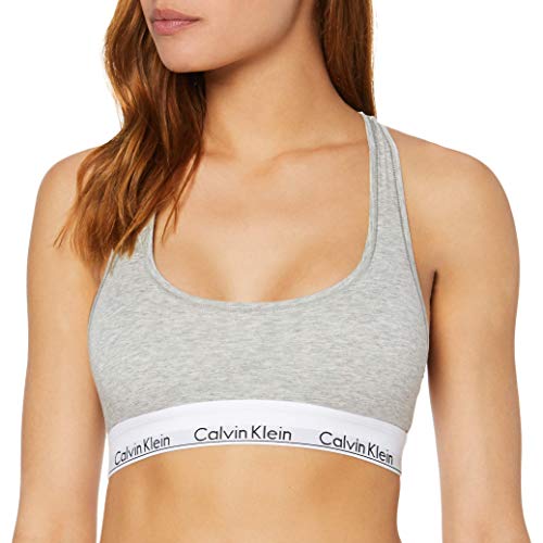 Calvin Klein Damen BH Bralette Bügellos mit Stretch, Grau (Grey Heather), XL von Calvin Klein