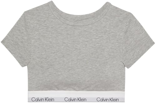 Calvin Klein Damen Bralette T-Shirt Hochgeschlossen, Grau (Grey Heather), XS von Calvin Klein