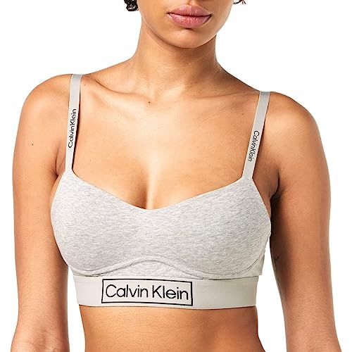 Calvin Klein Damen BH Bralette Light Lined Gefüttert, Grau (Grey Heather), XS von Calvin Klein