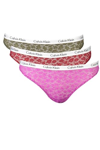 Calvin Klein Damen 3Pk 000QD3925E Brazilian-Slips, Mehrfarbig (Intense Plum/Red Carpet/Olive), L von Calvin Klein Jeans