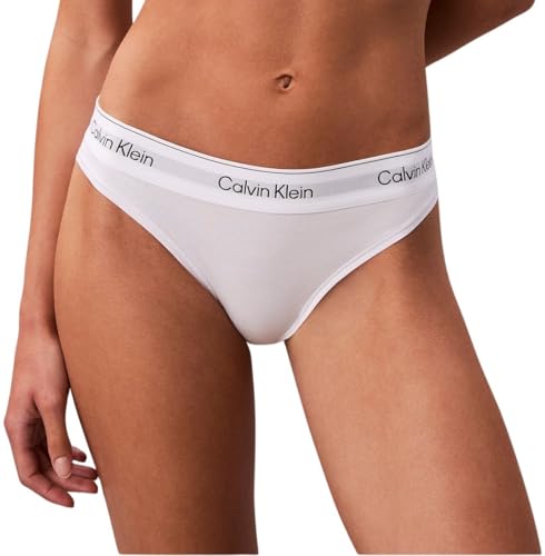 Calvin Klein Damen Brazilian Slip mit Logobund, Weiß (White), M von Calvin Klein