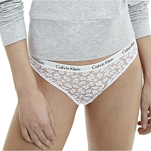 Calvin Klein Damen Brazilian Slip mit Spitze, Weiß (White), XS von Calvin Klein
