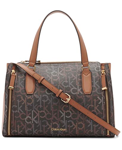 Calvin Klein Damen Bubble Lamb Novelty Organization Satchel Reyna Umhängetasche, Neutrales Multi-Logo von Calvin Klein