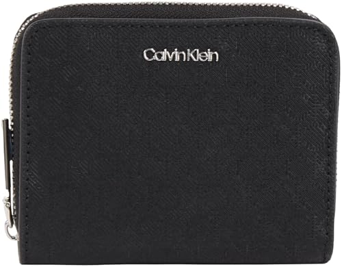 Calvin Klein Damen Geldbörse Must Medium Mono mit Reißverschluss, Schwarz (Black Mono), Einheitsgröße von Calvin Klein