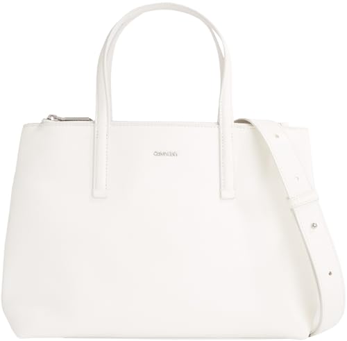 Calvin Klein Damen Tasche Must Tote Mittelgroß, Weiß (Bright White), Einheitsgröße von Calvin Klein