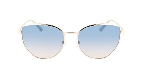 Calvin Klein Unisex CK22113S Sunglasses, 719 Gold/Sky, 58 von Calvin Klein