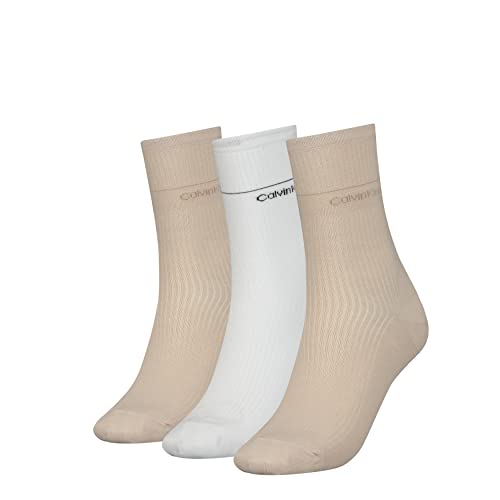 Calvin Klein Damen CLSSC Sock, Camel Combo, ONE Size (3er Pack) von Calvin Klein