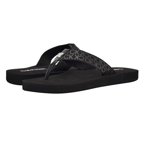 Calvin Klein Damen Caluha Flipflop, Black Logo 001, 39 EU von Calvin Klein