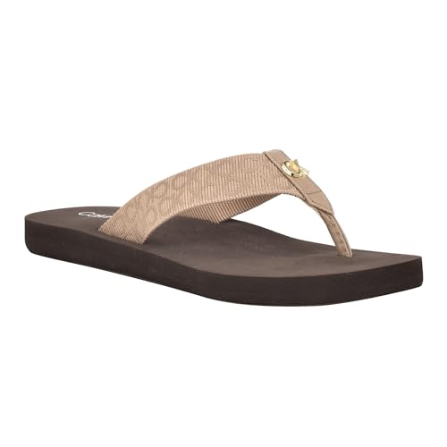 Calvin Klein Damen Caluha Flipflop, Taupe Multo 240, 38 EU von Calvin Klein