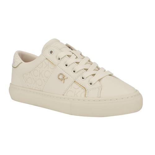 Calvin Klein Damen Charie Sneaker, Elfenbeinfarbenes Logo 150, 38 EU von Calvin Klein