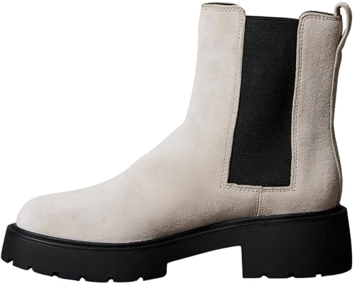 Calvin Klein Damen Chelsea Boots Chunky aus Leder, Rot (Fudge), 40 von Calvin Klein