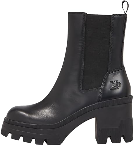 Calvin Klein Damen Chunky Heeled Chelsea Boot LTH YW0YW01112 Mittelhohe Stiefel, Schwarz (Triple Black), 37 EU von Calvin Klein