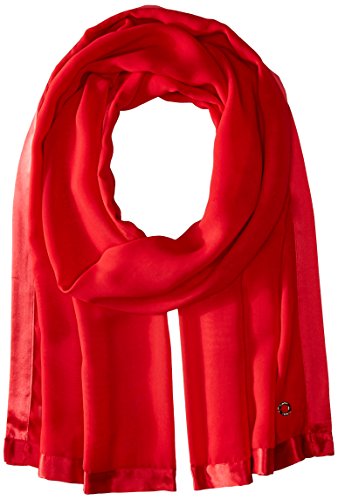 Calvin Klein Damen Chiffonschal mit Satin-Bordüre Modischer Schal, rot, Einheitsgröße von Calvin Klein