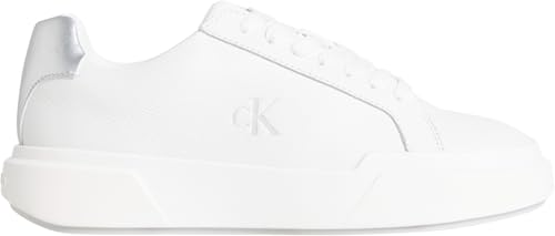 Calvin Klein Damen Chunky Cupsole Laceup LTH Met Yw0Yw01948 Low Top, White (Bright White/Silver), 38 EU von Calvin Klein