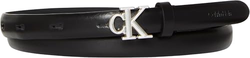 Calvin Klein Damen Ck Buckle 15mm Fixed Belt Lv04f7055g Gürtel, Black(Black/Old Silver) von Calvin Klein