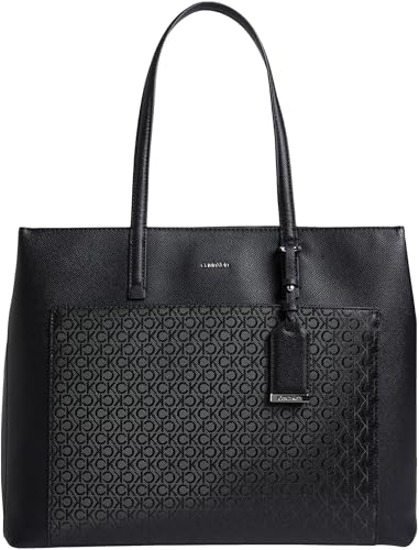 Calvin Klein Damen Shopper Must Medium mit Logo-Print, Schwarz (Black), Einheitsgröße von Calvin Klein